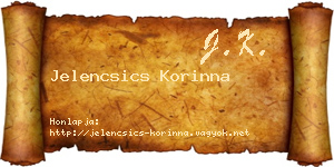 Jelencsics Korinna névjegykártya